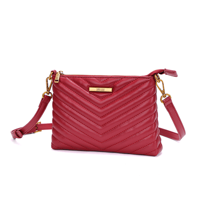 Bolsa Pequena Material Soft Vermelho Cherry  Alça Transversal
