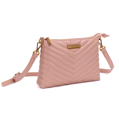 Bolsa Pequena Material Soft Rosa Ballet Alça Transversal