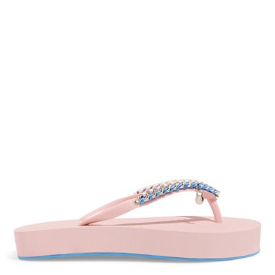 Chinelo Flip Flop Borracha Rosa Corrente