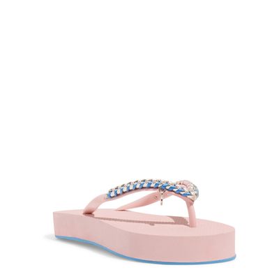 Chinelo Flip Flop Borracha Rosa Corrente