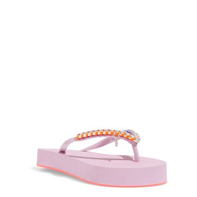 Chinelo Flip Flop Borracha Lilás Corrente
