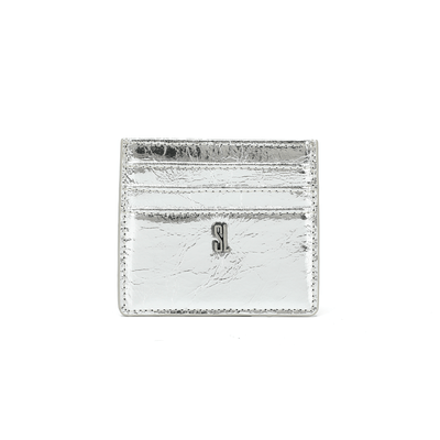 Porta Cartão Material Metal Crinkle Prata