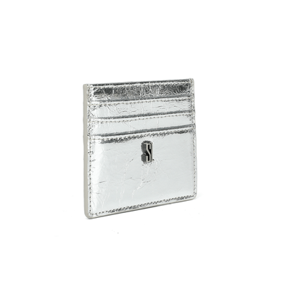 Porta Cartão Material Metal Crinkle Prata