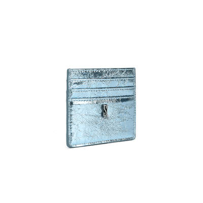 Porta Cartão Material Metal Crinkle Azul