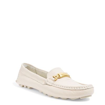Mocassim Couro Floater Camurça Off White