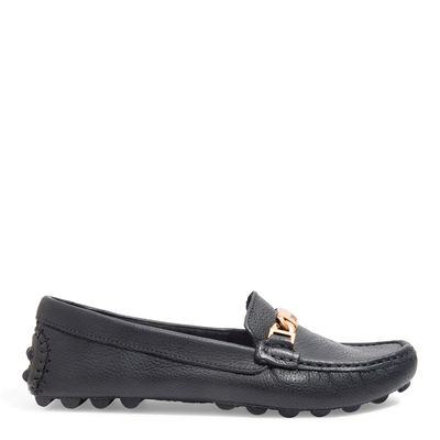 Mocassim Couro Floater Camurça Preta