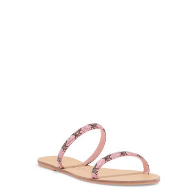 Rasteira Rose Bico Redondo Brilho Strass