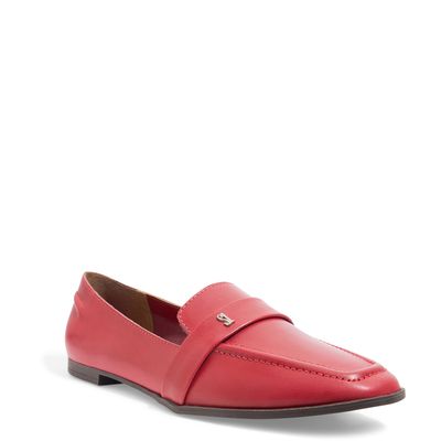 Mocassim Couro Nobre Vermelho Cherry