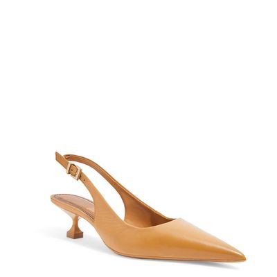Scarpin Slingback Couro Pelica Soft  Caramelo