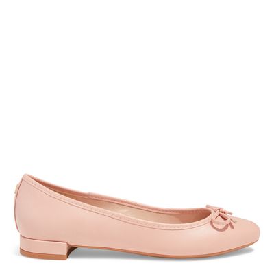 Sapatilha Rosa Couro Confort Laço