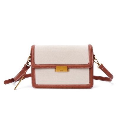Bolsa Média Tramado Marrom Safari Transversal