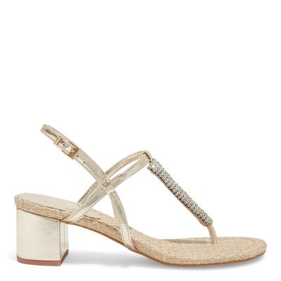 Sandália Metallic Soft Salto Bloco Dourada