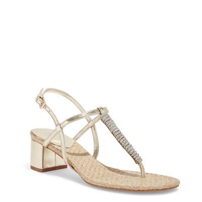 Sandália Metallic Soft Salto Bloco Dourada