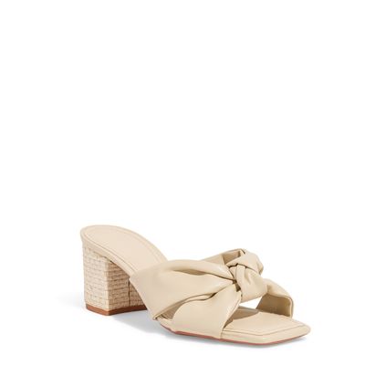 Mule Napa Bico Quadrado Salto Bloco Off White