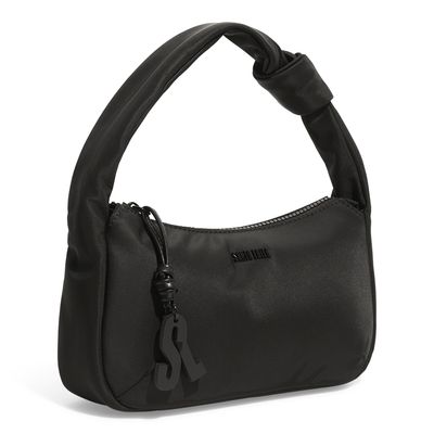 Bolsa Baguete Preta Nylon Alça Nó