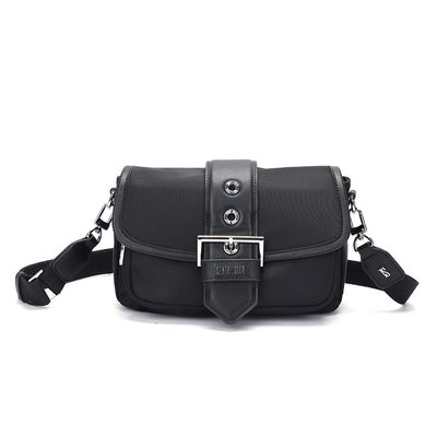 Bolsa Preta Média Nylon Alça De Ombro