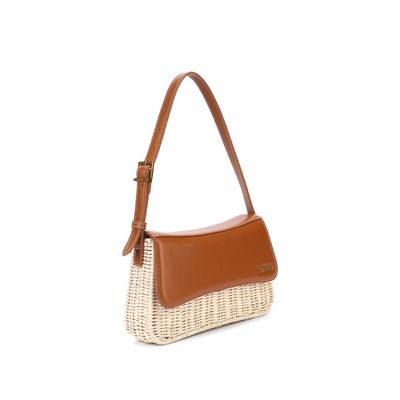 Bolsa Marrom Safari Palha Alça De Ombro