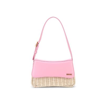 Bolsa Rosa Palha Alça De Ombro