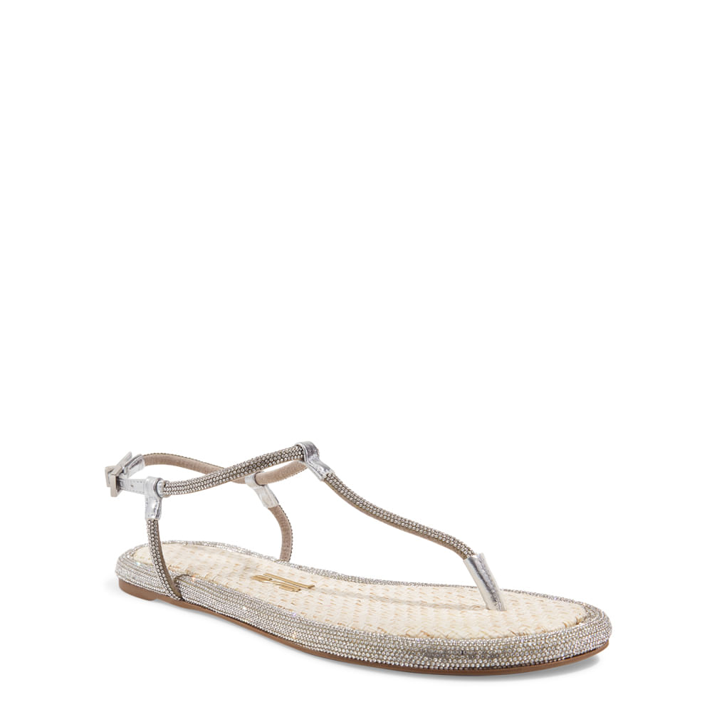 Rasteira metallic soft prata velho - Santa Lolla