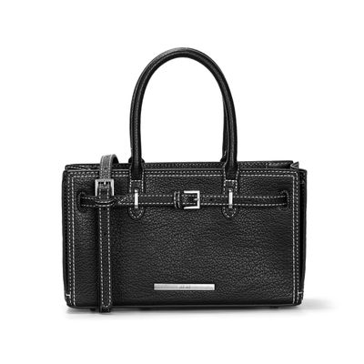 Bolsa Preta Estruturada Soft Alça De Ombro