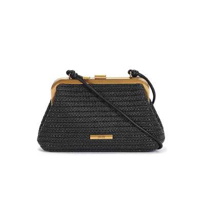 Bolsa Clutch Preta Tramada Transversal