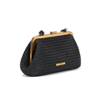 Bolsa Clutch Preta Tramada Transversal