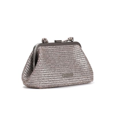Bolsa Clutch Prata Tramada Transversal