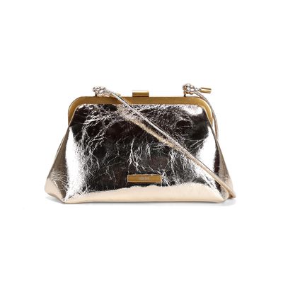Bolsa Clutch Dourada Metalizada Transversal