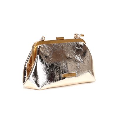 Bolsa Clutch Dourada Metalizada Transversal
