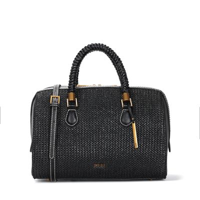 Bolsa Baú Preta Palha Transversal