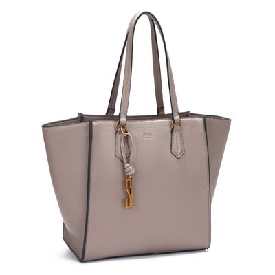 Bolsa Shopper Cinza Stone Floater Estruturada Alça De Ombro
