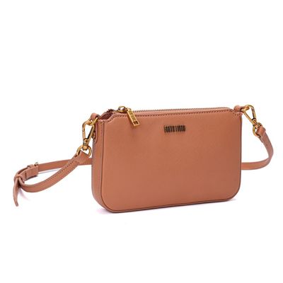 Bolsa Pequena Risco Caramelo Alça Transversal