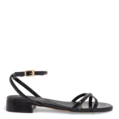 Rasteira Verniz Bico Redondo Glossy Preta