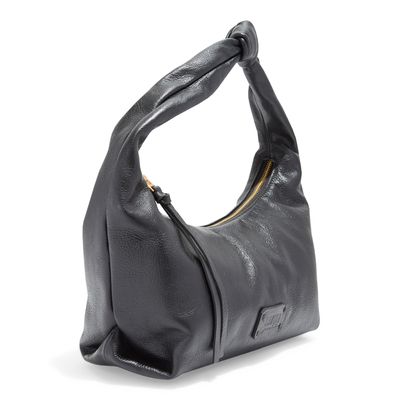 Bolsa Baguete Couro Floater Preto Alça Nó