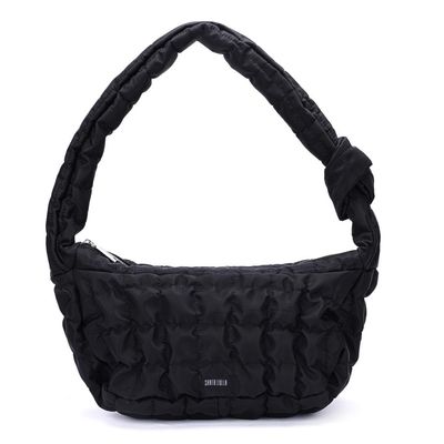 Bolsa Nylon Preto Matelassê Alça Nó