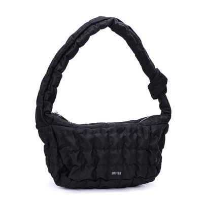 Bolsa Nylon Preto Matelassê Alça Nó