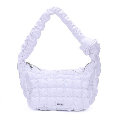 Bolsa Nylon Branco Matelassê Alça Nó