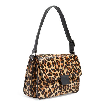 Bolsa Pequena Couro Animal Print Onça Pelo