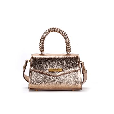 Bolsa Pequena Metalizado Cobre Duas Alças