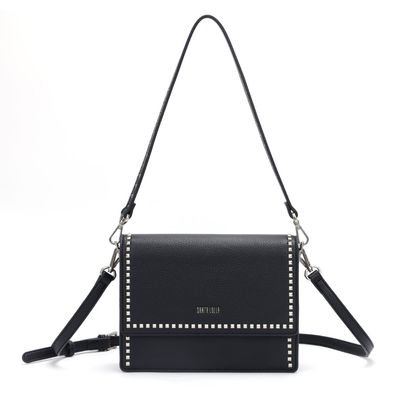 Bolsa Pequena Floater Preta Tachas Duas Alças