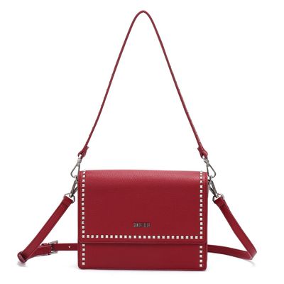 Bolsa Pequena Floater Vermelho Cherry Tachas Duas Alças