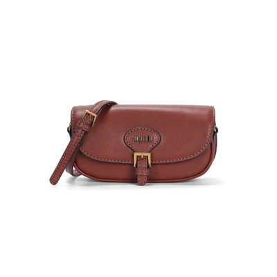 Bolsa Pequena Material Atanado Marrom Nuts Alça Transversal
