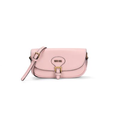 Bolsa Pequena Material Atanado Rosa Candy Alça Transversal
