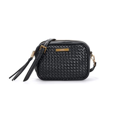 Bolsa Pequena Material Soft Preta Alça Transversal