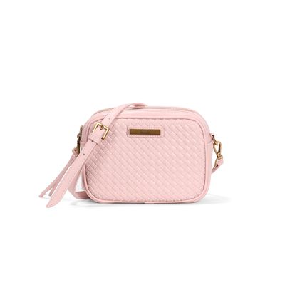 Bolsa Pequena Rosa Candy Material Soft Alça Transversal
