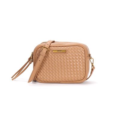 Bolsa Pequena Bege Material Soft Alça Transversal