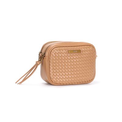 Bolsa Pequena Bege Material Soft Alça Transversal