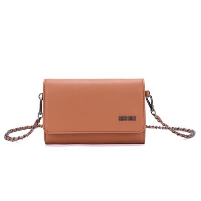Bolsa Pequena Soft Caramelo Alça Transversal