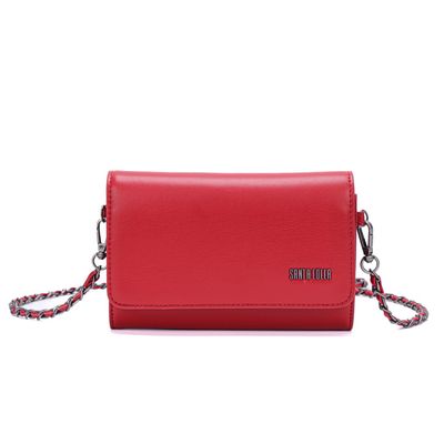 Bolsa Pequena Soft Vermelho Cherry Alça Transversal