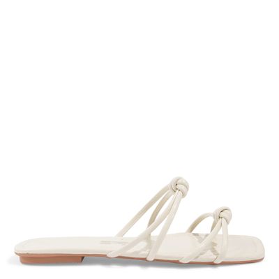 Rasteira Verniz Glossy Bico Quadrado Off White